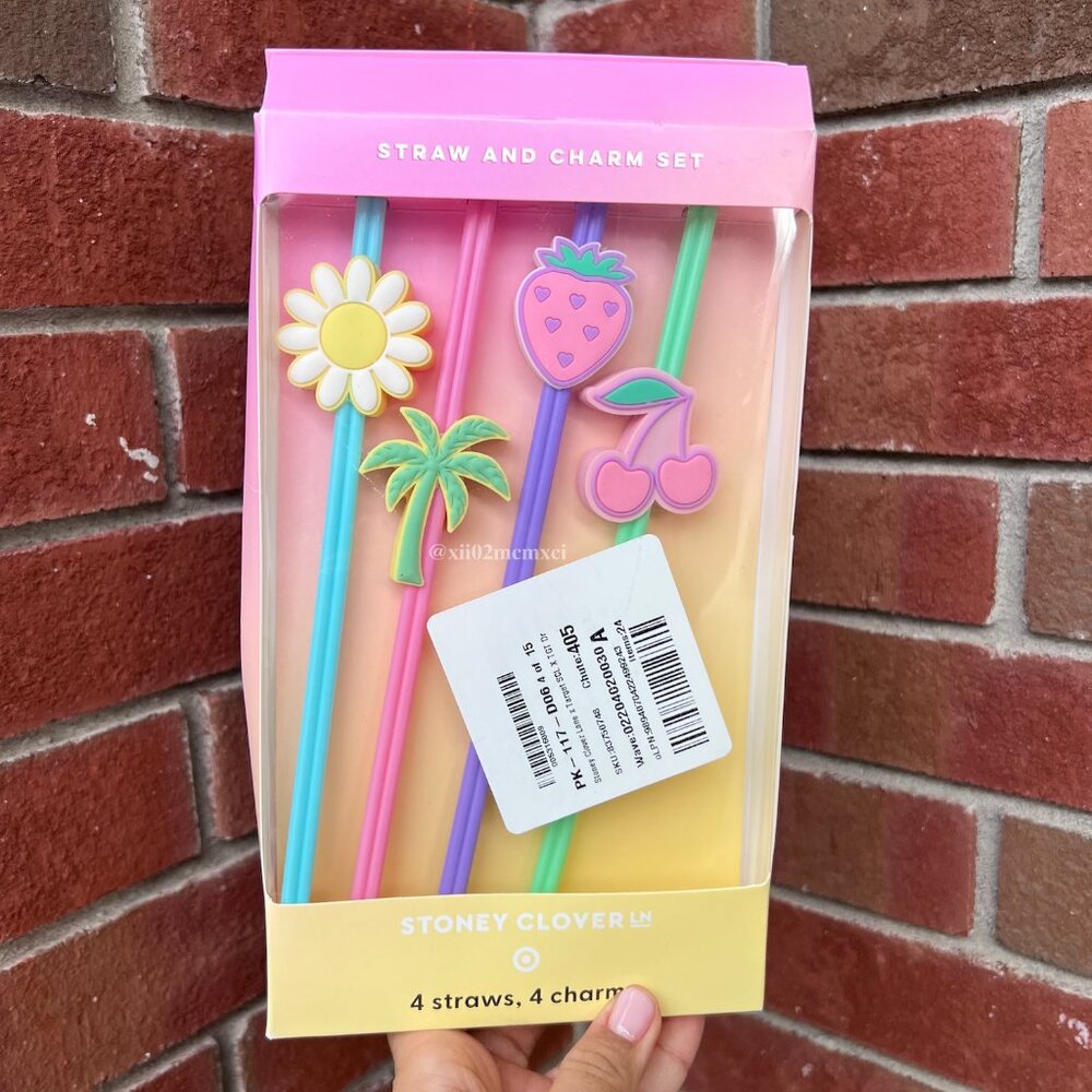 TARGET X STONEY CLOVER LANE STRAW AND CHARM SET 4CT